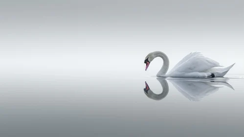 Graceful Swan on Calm Lake