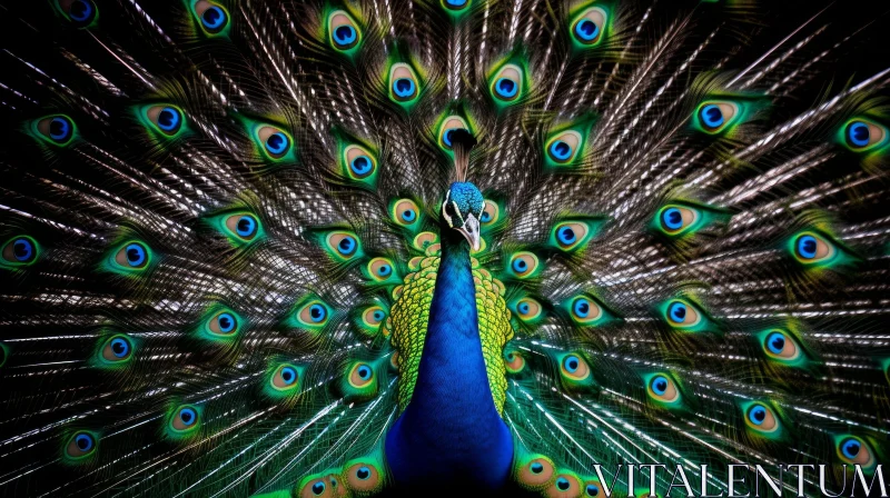 Beautiful Peacock Displaying Vibrant Feathers AI Image