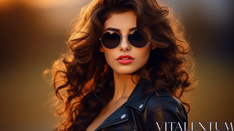 Confident Woman Portrait with Sunglasses AI Image