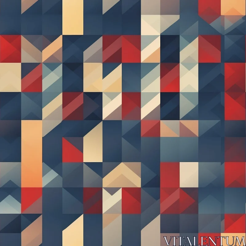 Dynamic Geometric Pattern in Blue, Red, and Yellow AI Image