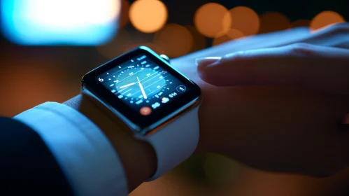 Elegant White Apple Watch with Touch Screen and Weather Display