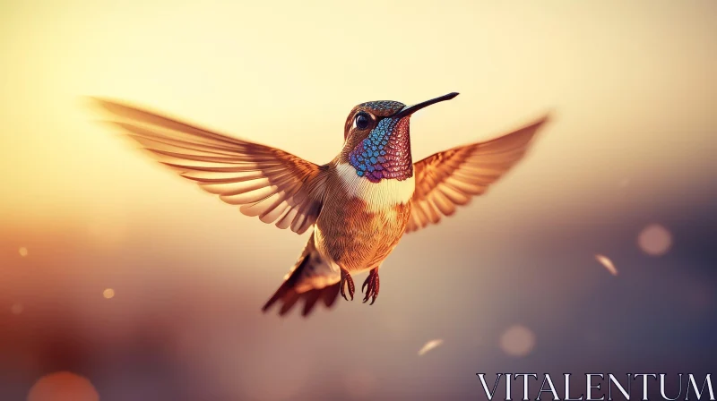 Hummingbird in Flight - Nature Photography AI Image