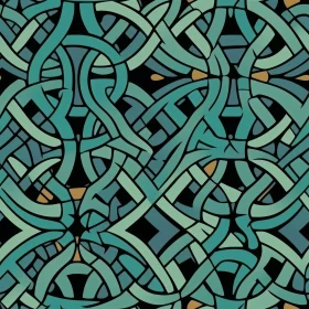 Intricate Celtic Knots Seamless Pattern on Black Background