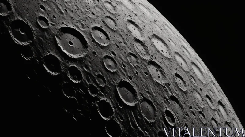 AI ART Moon Craters 3D Rendering - Detailed Surface View