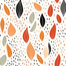 Warm Color Abstract Leaves Pattern