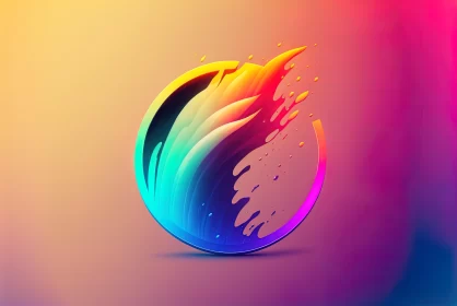 Abstract Swirls and Paint Splash Logo with Colorful Gradients