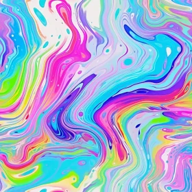Colorful Abstract Painting with Wavy Pattern