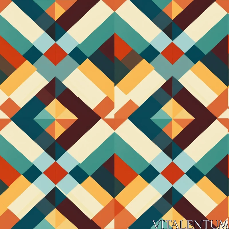 Colorful Retro Geometric Pattern Design AI Image