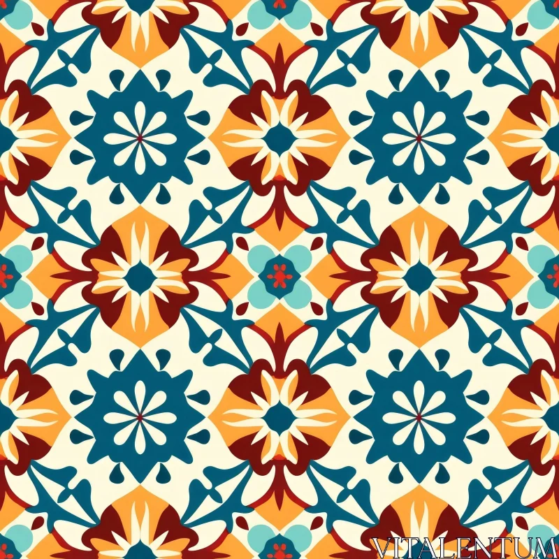 AI ART Colorful Tiles Seamless Pattern Design