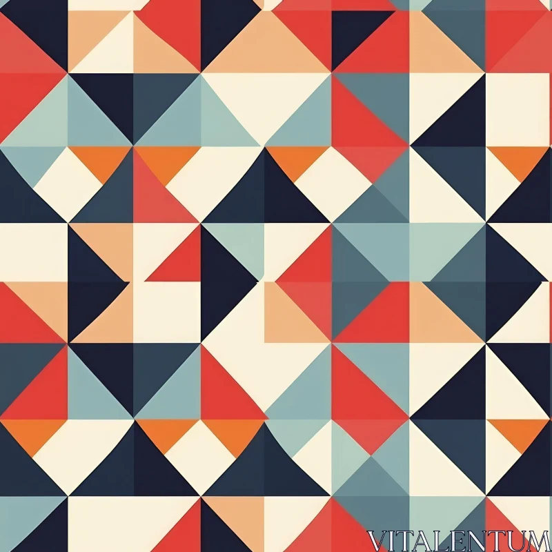Geometric Triangle and Square Pattern in Muted Colors AI Image