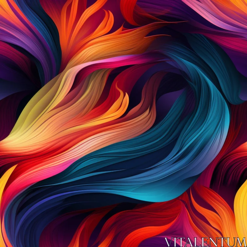 Vivid Abstract Painting - Dynamic Swirling Colors AI Image