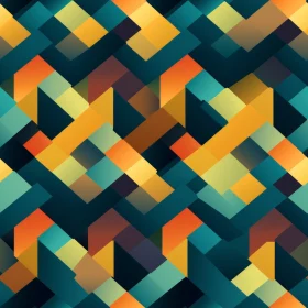 Dark Blue Geometric Pattern with Interlocking Shapes