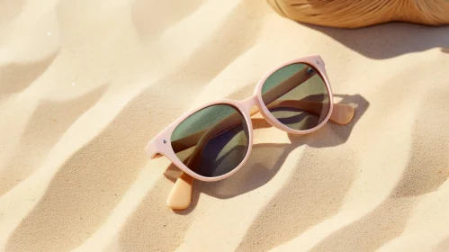 Pink Plastic Sunglasses on Sand