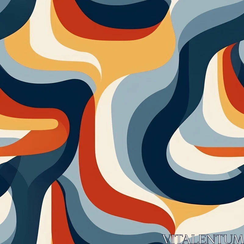 Retro Seamless Pattern with Bold Shapes AI Image