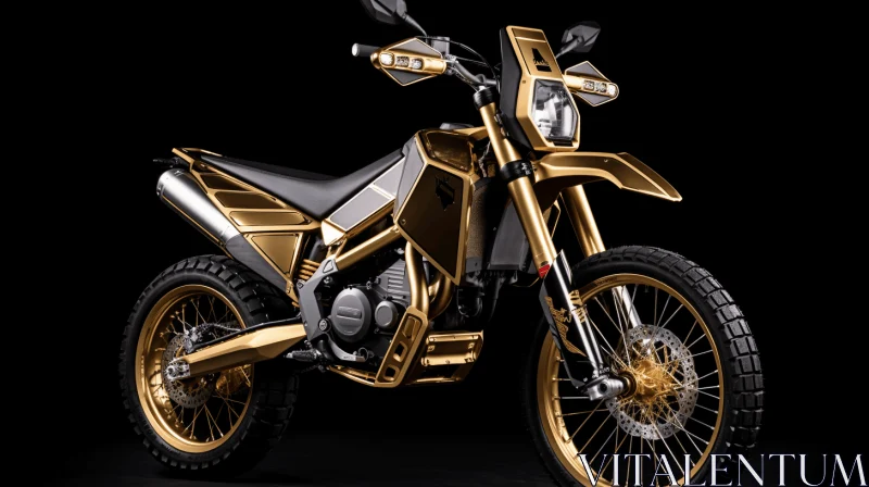 Captivating Gold Dirt Bike: Exotic and Polished | Transport AI Image