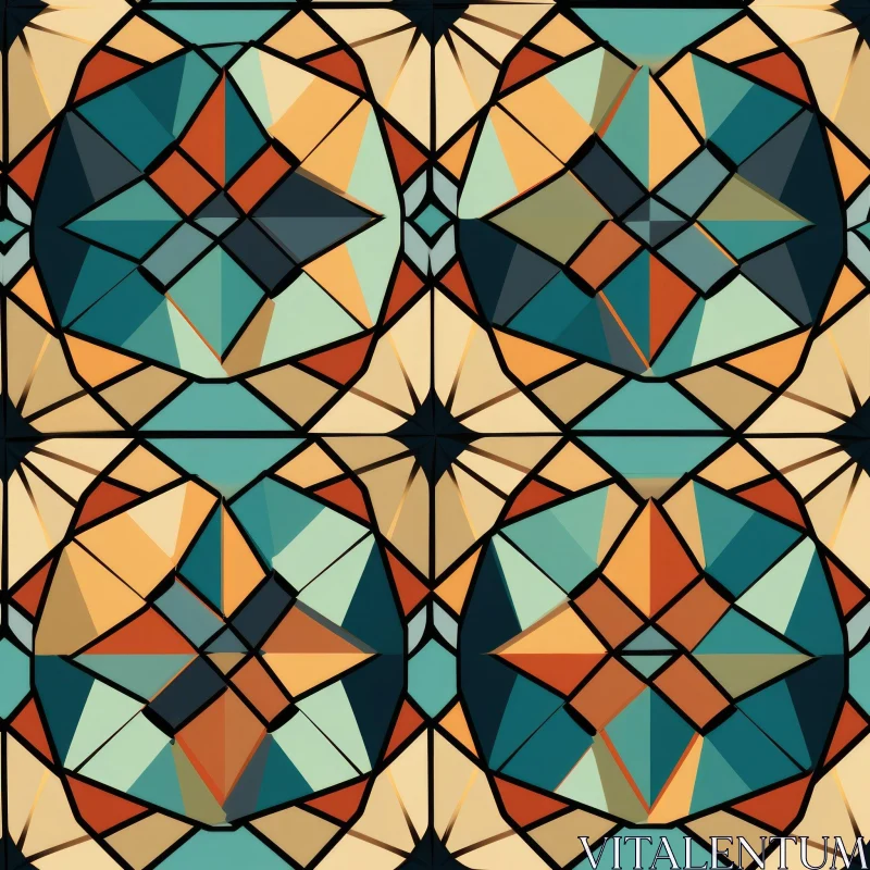 Colorful Geometric Seamless Pattern - Abstract Design AI Image
