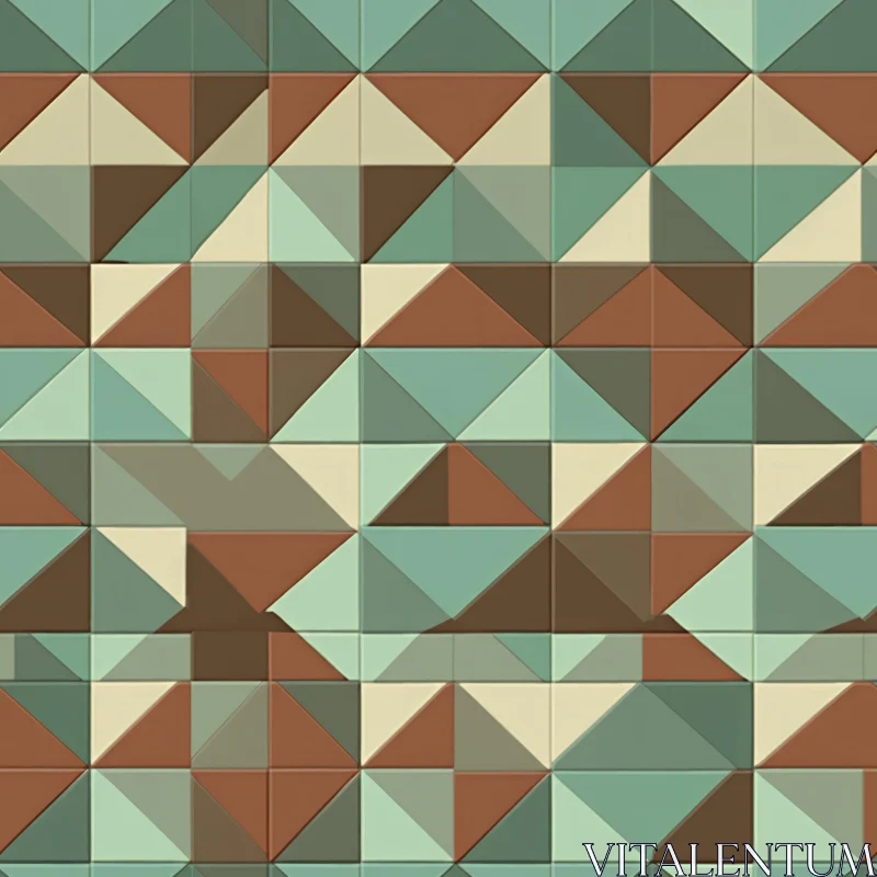 AI ART Earth-toned Geometric Triangle Pattern