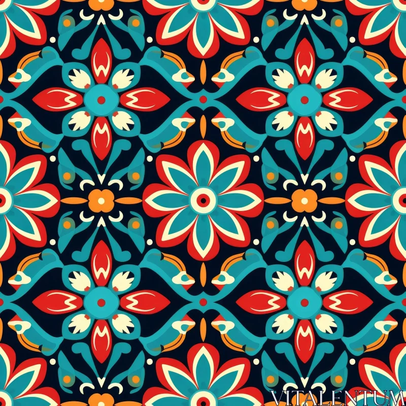 AI ART Luxurious Moroccan Floral Geometric Pattern