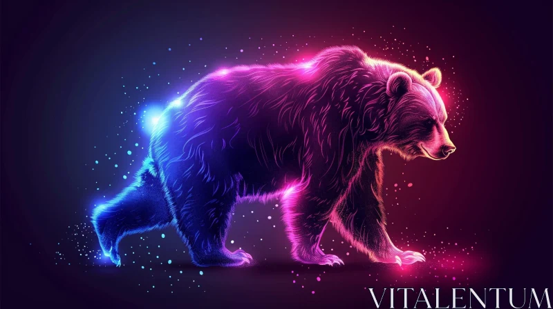 Bear Digital Painting - Walking Pose AI Image