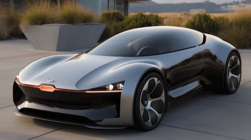 Futuristic Concept Car on the Street | Barbizon School Influence