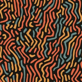 Hand-Painted Squiggly Lines Pattern - Retro Design