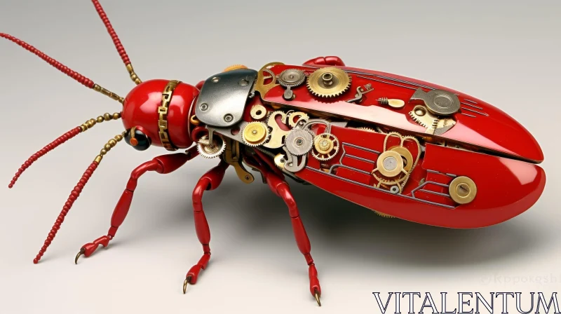 Steampunk Beetle 3D Rendering AI Image