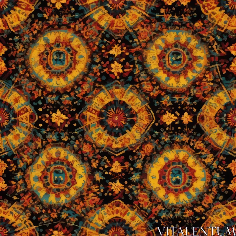 Vintage Oriental Seamless Pattern in Traditional Style AI Image