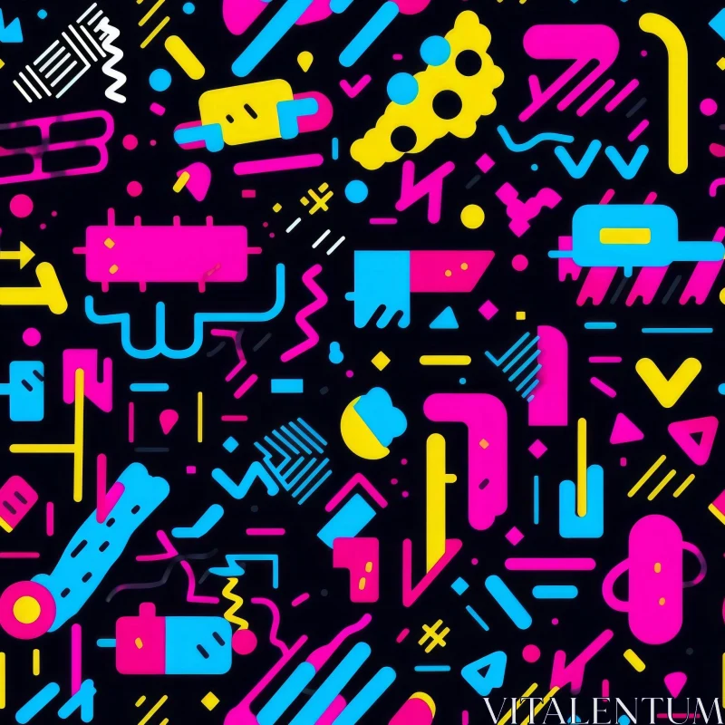 Bright Geometric Shapes Seamless Pattern AI Image