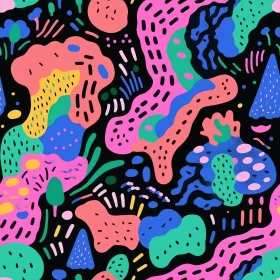 Colorful Abstract Shapes Pattern for Fabric and Wallpaper