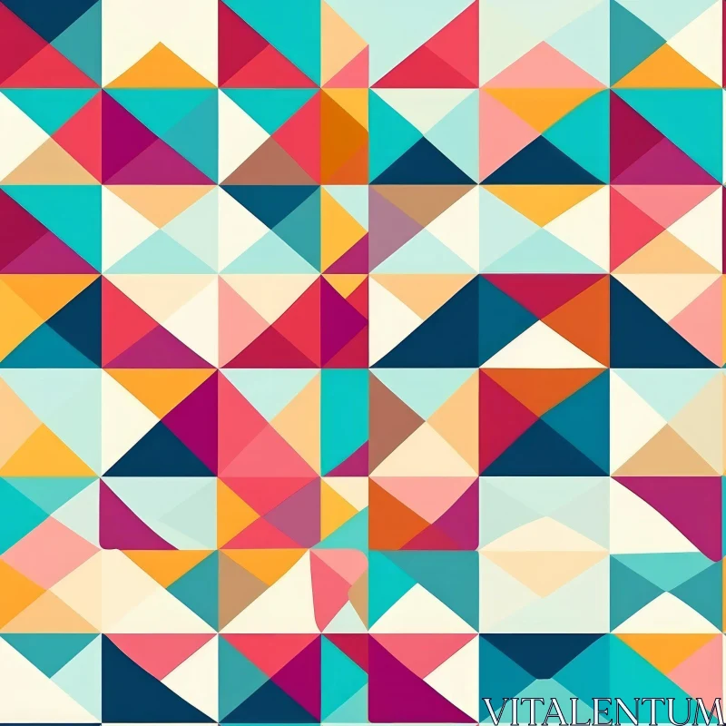 Colorful Geometric Triangle Pattern for Design Projects AI Image