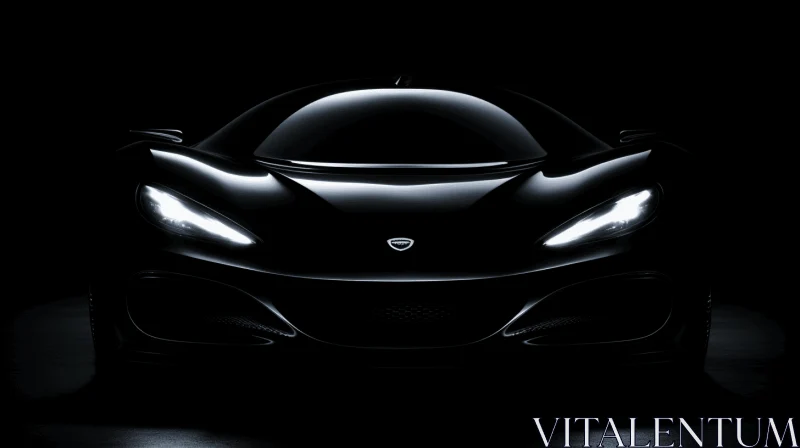 Elegant Black Sports Car - Fluid Shapes and Minimalist Precision AI Image