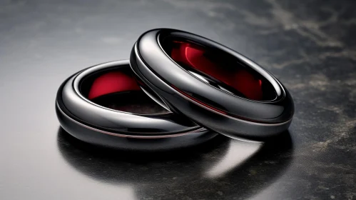 Elegant Wedding Rings on Dark Marble | Symbol of Love & Commitment