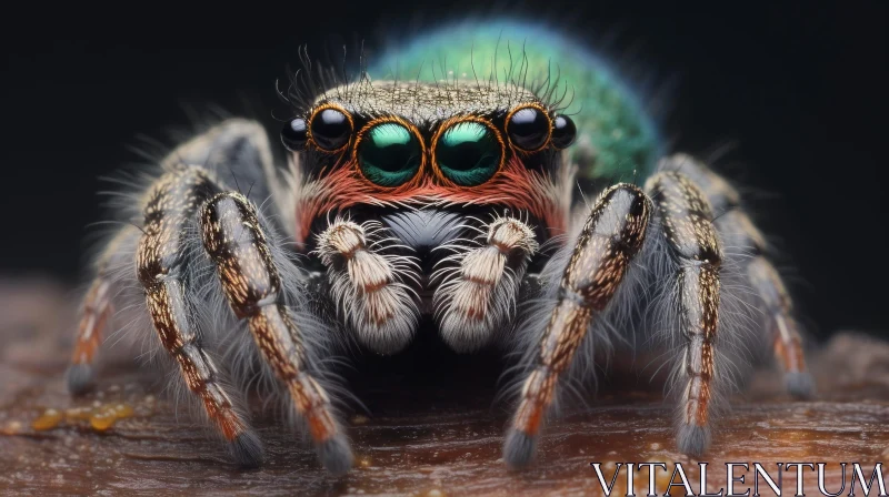Jumping Spider Close-Up - Detailed Macro Shot AI Image