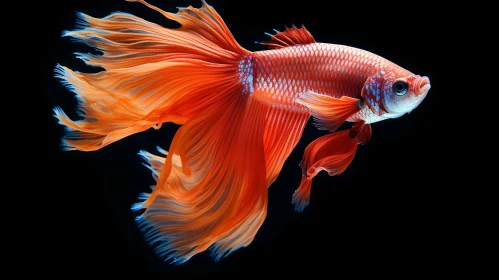 Red Betta Fish Digital Painting - Stunning Artwork