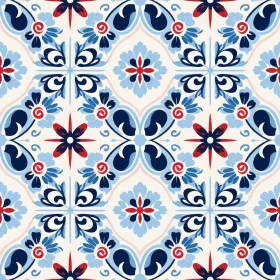 Blue and White Portuguese Tiles Pattern