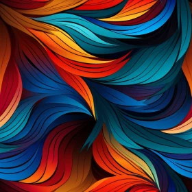 Colorful Abstract Painting with Wavy Pattern