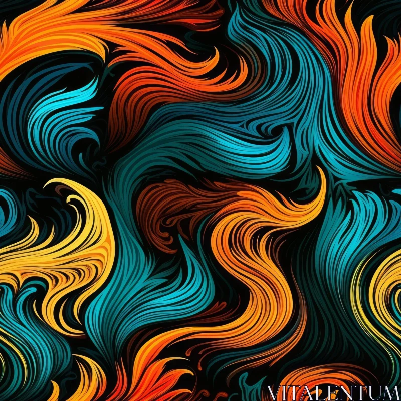 Colorful Abstract Waves Pattern for Background AI Image