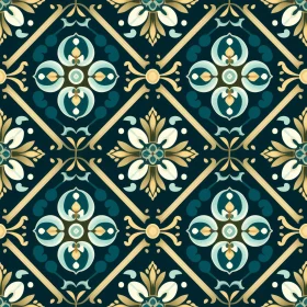 Dark Blue Moroccan Tiles Pattern