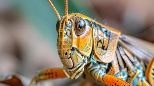 Detailed Grasshopper Close-Up Photo