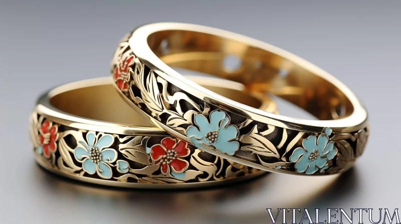 AI ART Exquisite Gold Floral Bracelets for Special Occasions