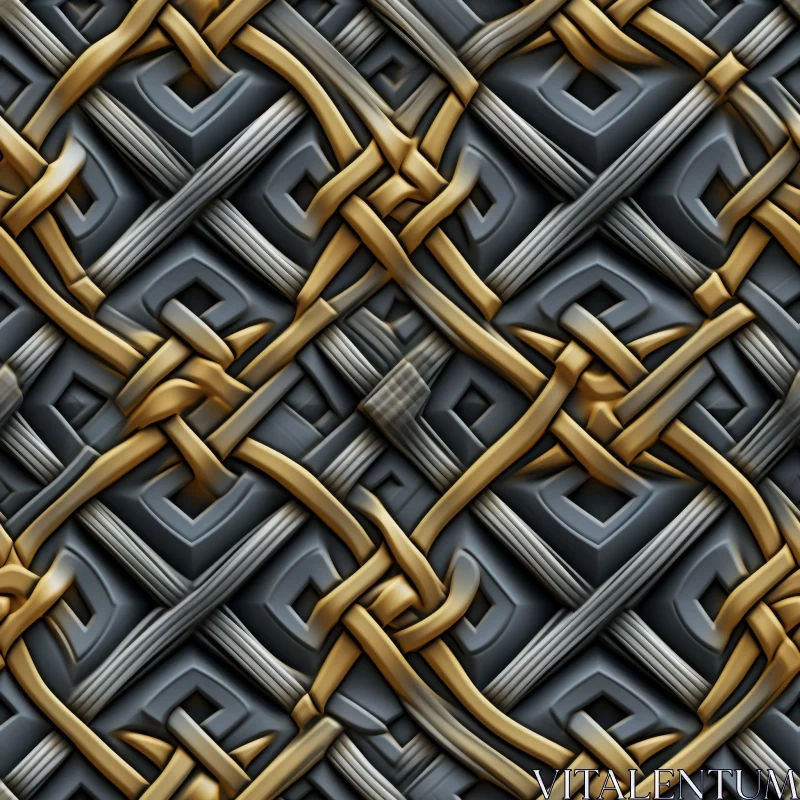 AI ART Luxury Geometric Gold & Gray Seamless Pattern
