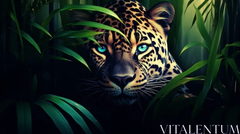 Black Panther in Dark Jungle - Digital Painting AI Image