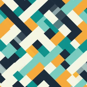 Blue and Yellow Geometric Pattern - Depth and Movement