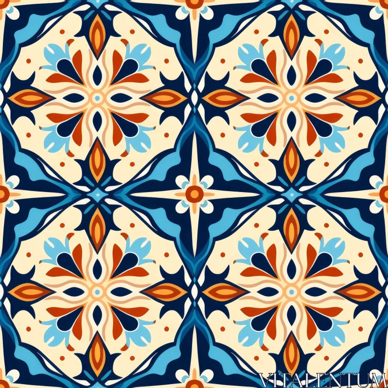 Colorful Moroccan Tiles Pattern - Intricate Design AI Image