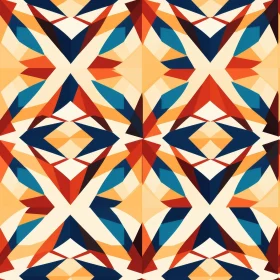 Colorful Retro Geometric Diamond Pattern