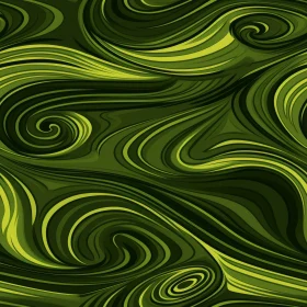 Green and Yellow Swirls Seamless Pattern