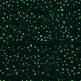 Green Flowers Seamless Pattern on Dark Green Background