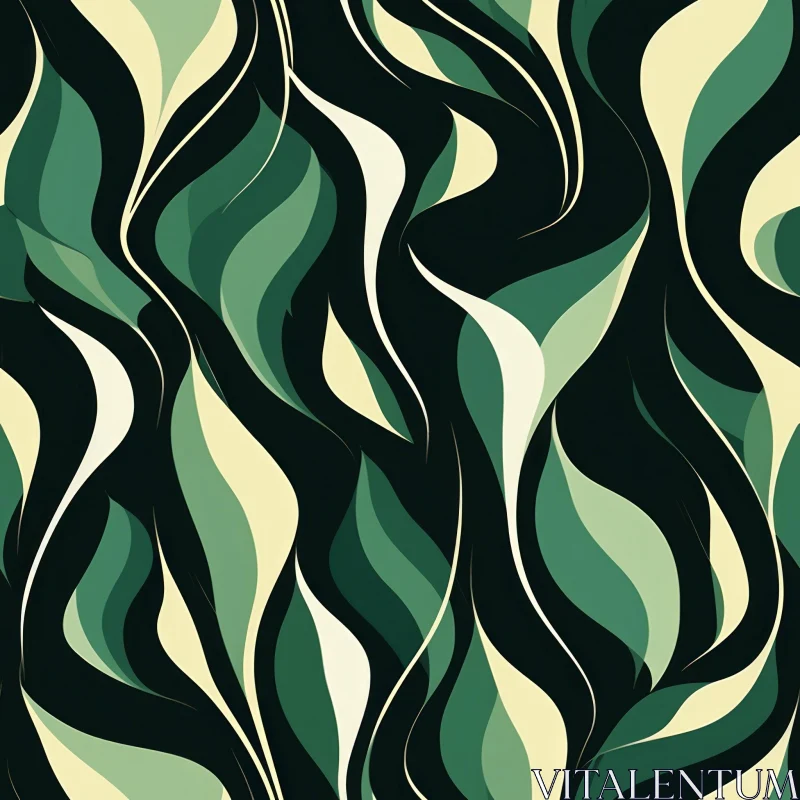 AI ART Green Leaves Seamless Vector Pattern for Fabric and Wallpaper
