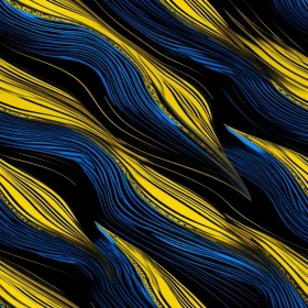 Blue and Yellow Waves Seamless Pattern