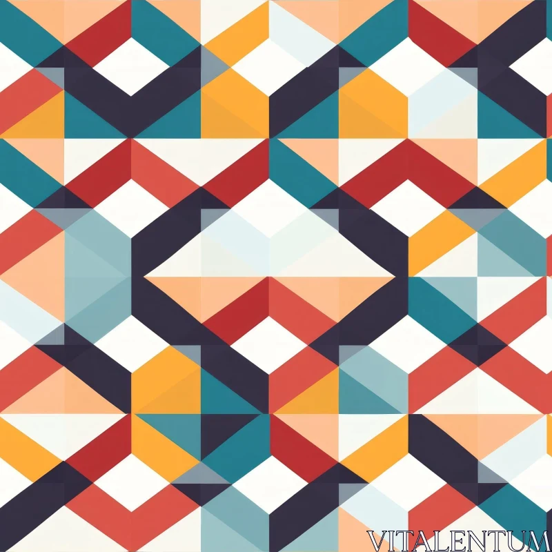 AI ART Colorful Geometric Pattern - Seamless Design